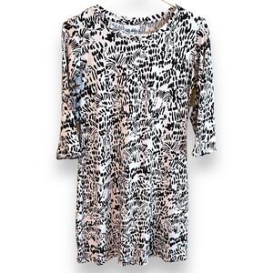 Ibkul Black White Zebra Crew Dress UPF 50 Lightweight Breathable Mini Size Small